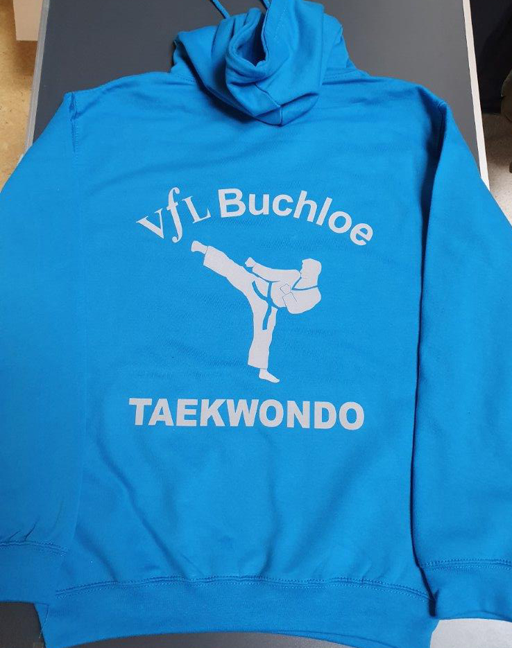 Sweatjacke mit Flocktransferdruck Bild eines Hoodies mit Flocktransferdruck
